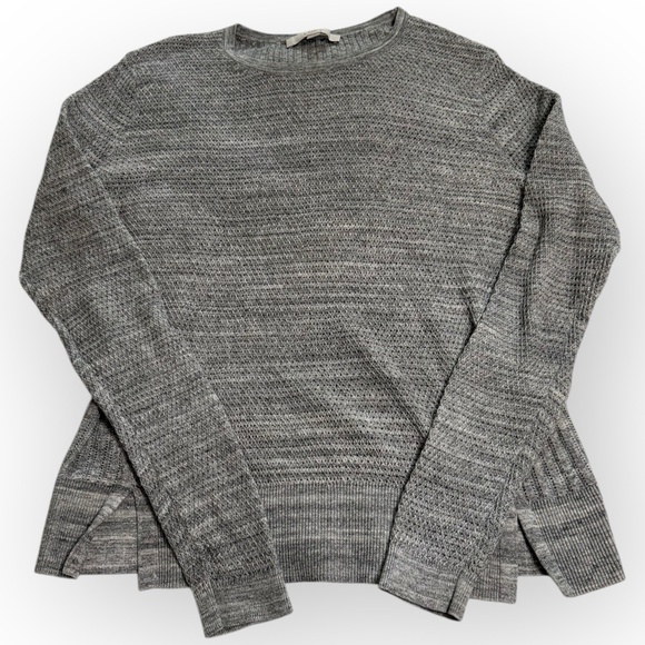 EUC LOFT Marled Gray Open Stitch Pullover Sweater Medium - Picture 1 of 8